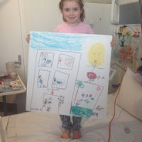 Six year old Matilda's drawing is about the new K-Block, the children's ward and the helipad.